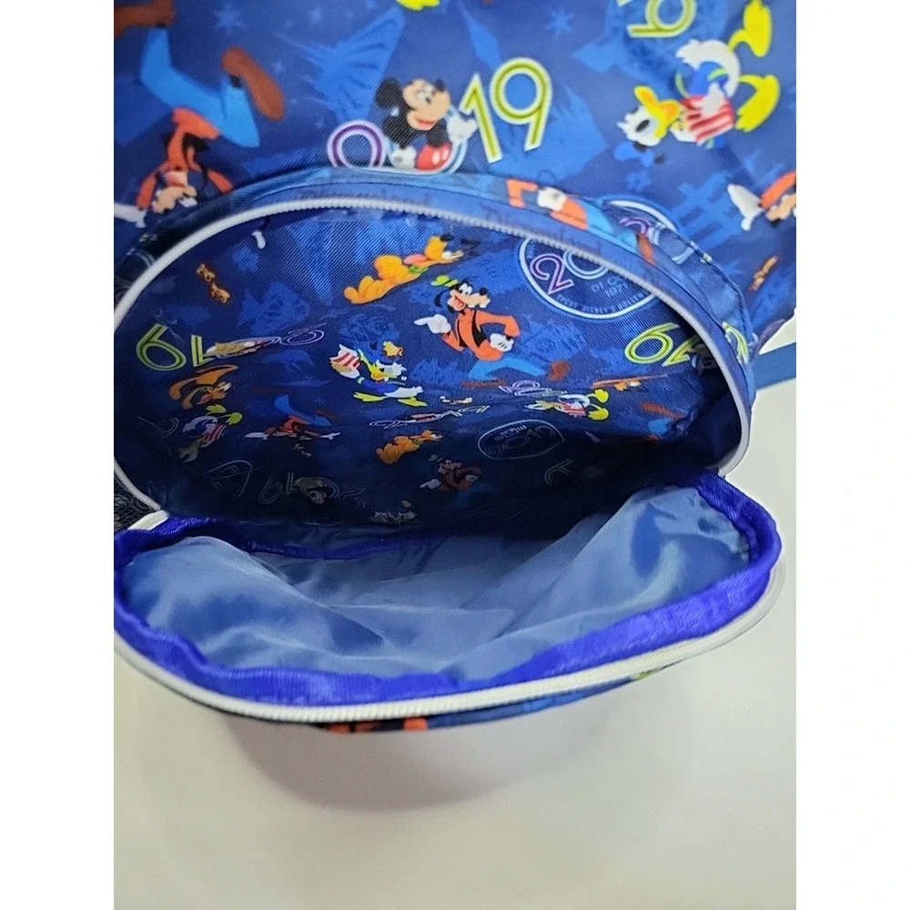 Disney Disneyland 2019 Backpack‎ Blue Mickey Pluto Goofy Donald Lightweight Used